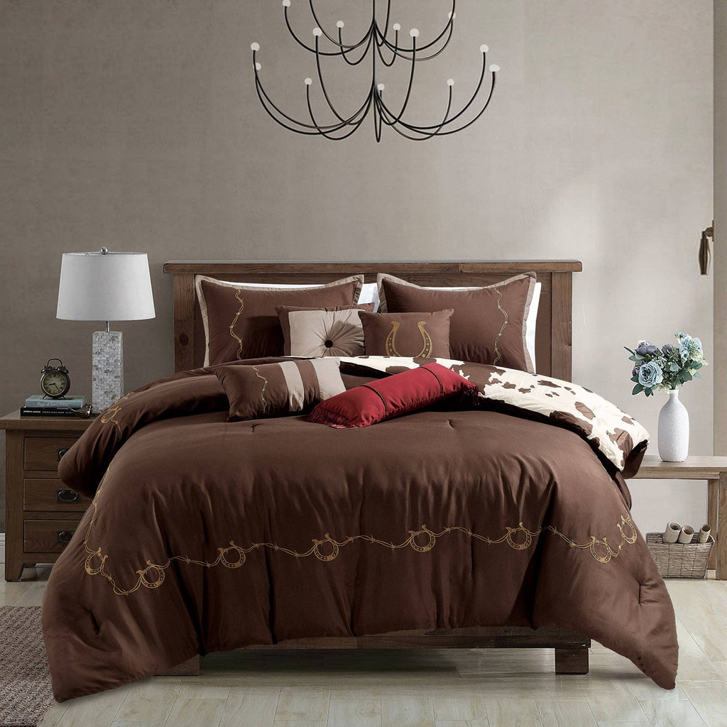 Reversible Rustic Cowhide - 7 Comforter Set