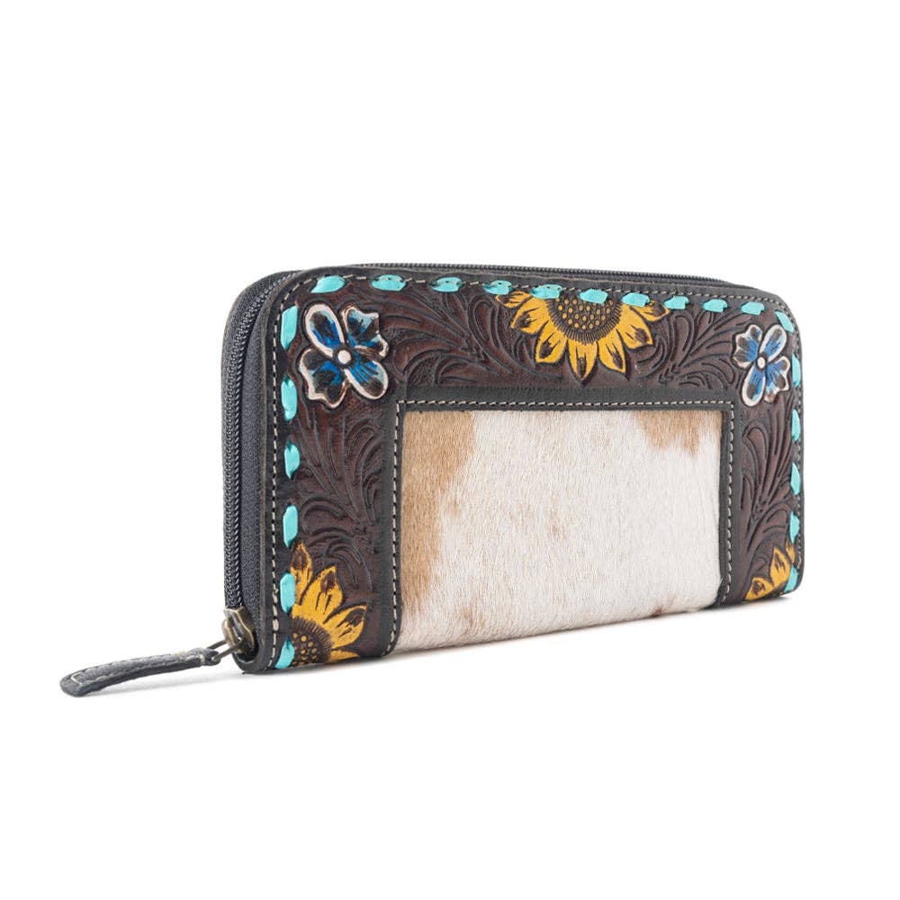 Boho Patchy Leather Wallet – Southwestern Patchwork Card Holder & Coin Pocket