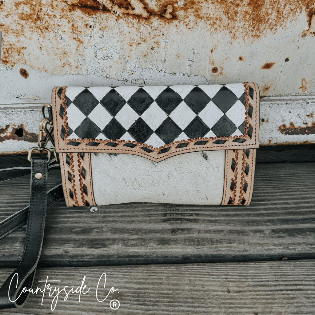Hattie Cowhide Wallet, Wristlet, Purse