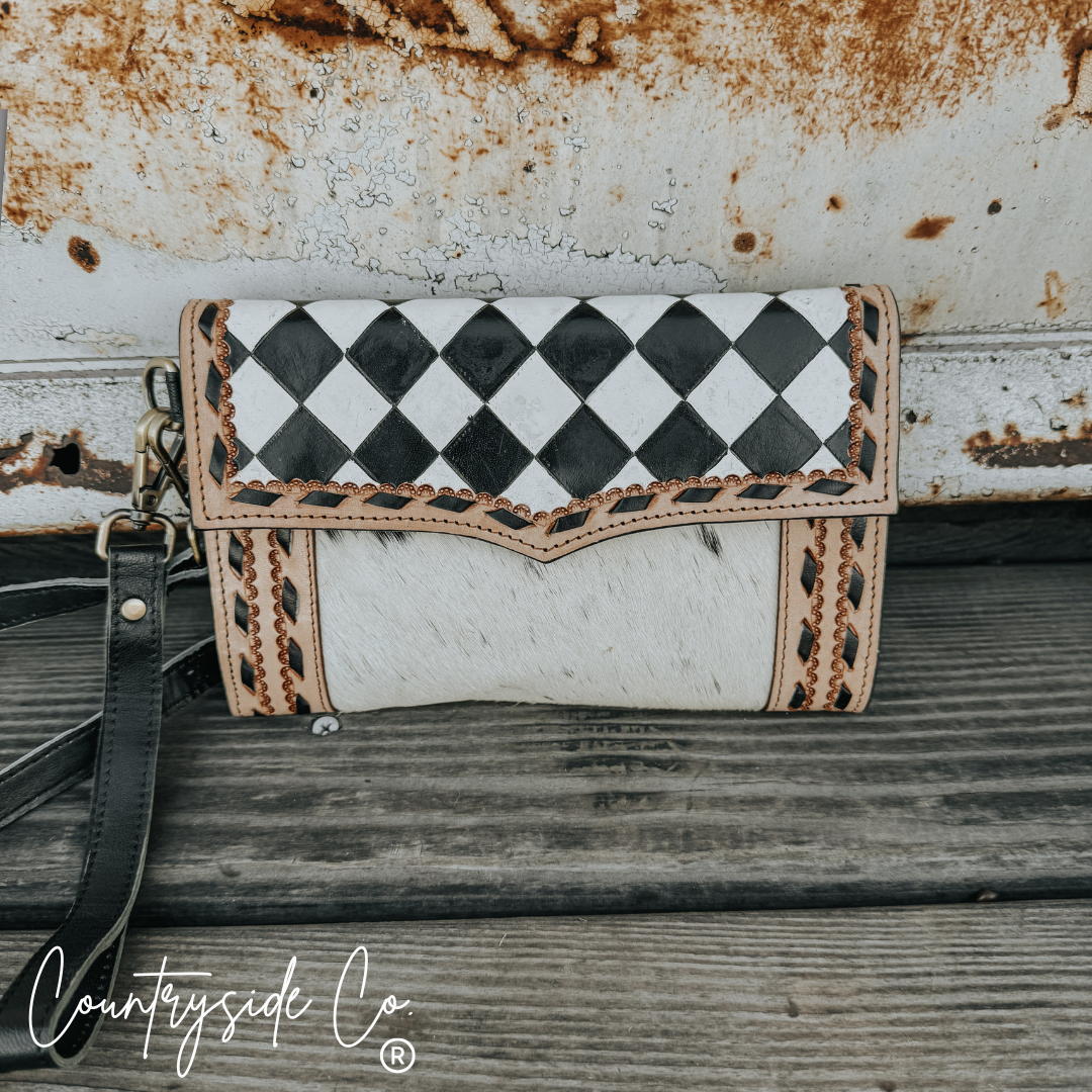 Hattie Cowhide Wallet, Wristlet, Purse