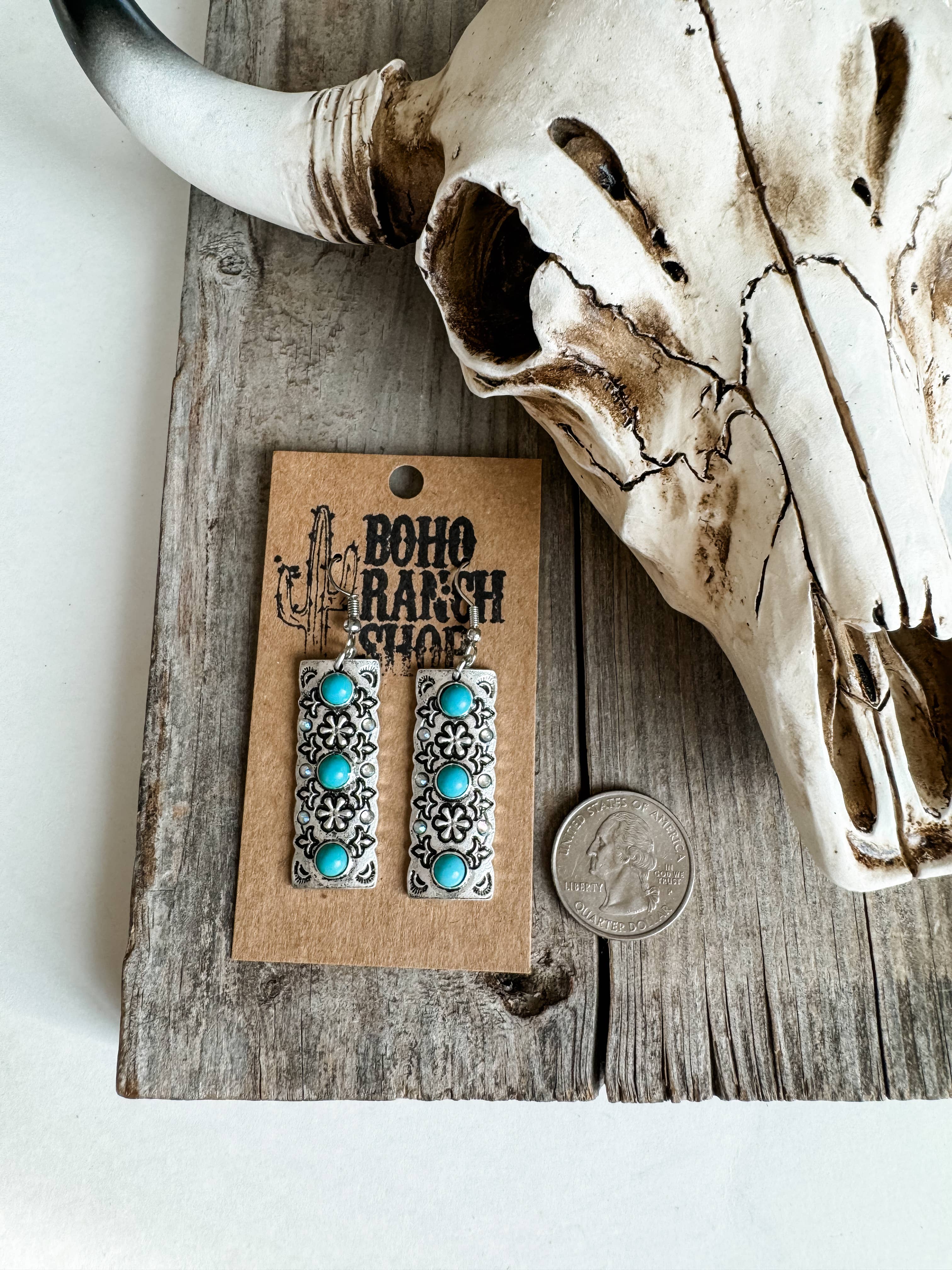 Western Bar Texture Earrings