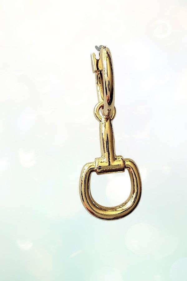 WESTERN SNAFFLE BIT DANGLE SMALL HOOP EARRING