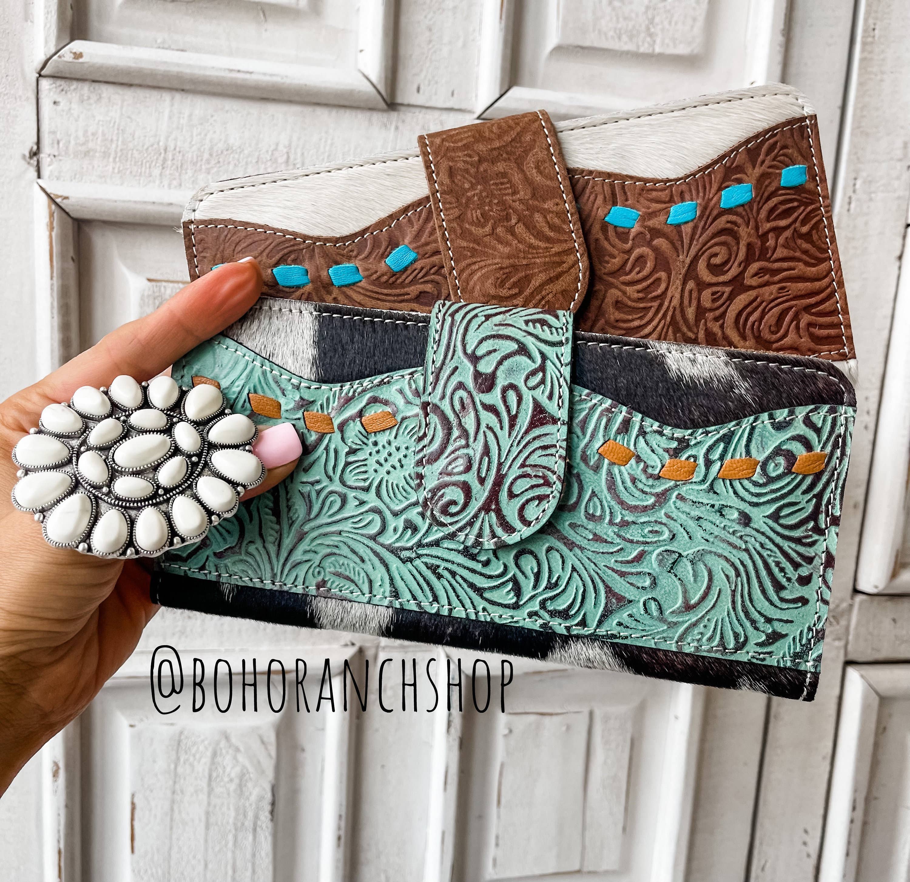 Western Floral Leather Tooled Wallet