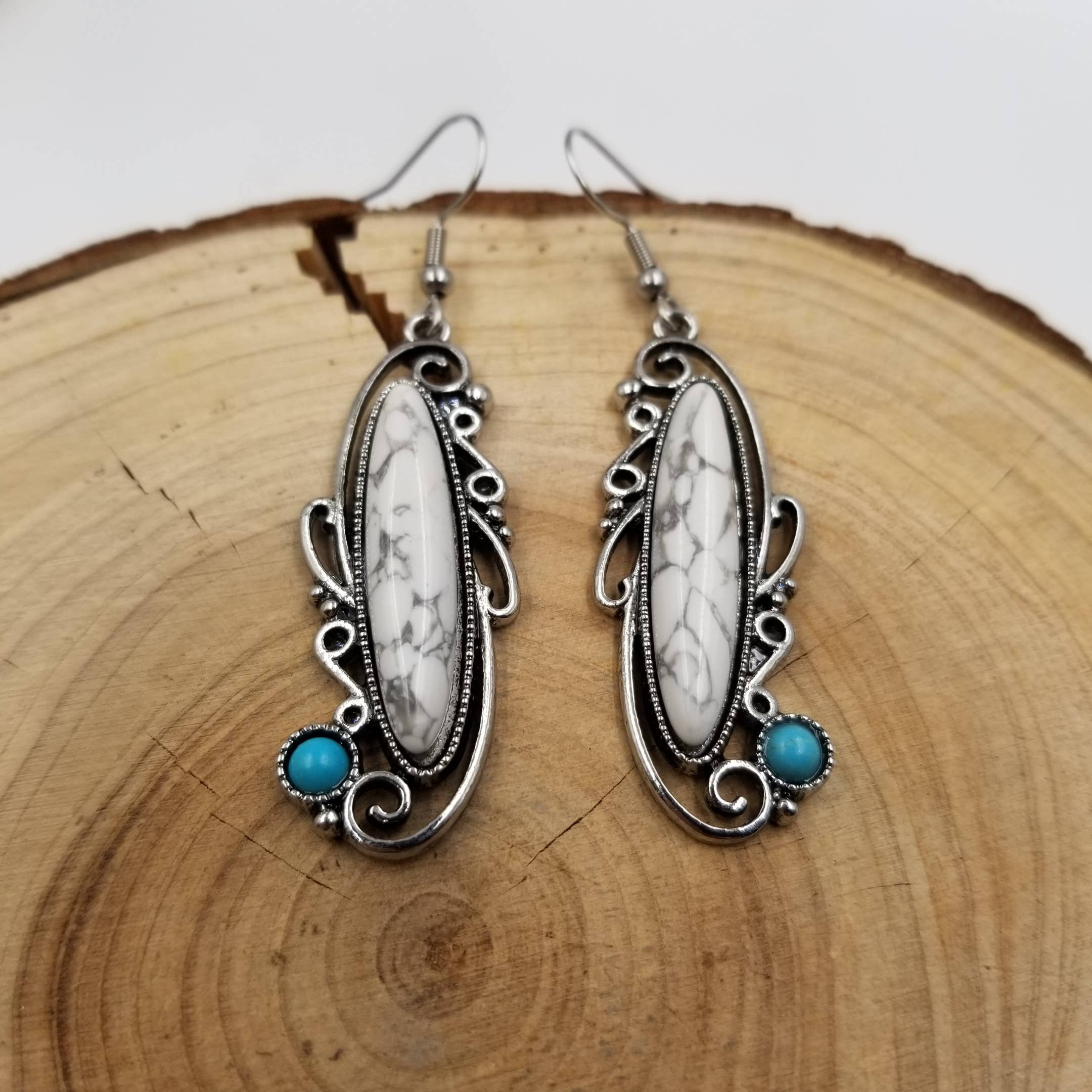 Retro Medieval Turquoise Earrings