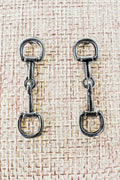 Bridle Line Silvertone Earrings