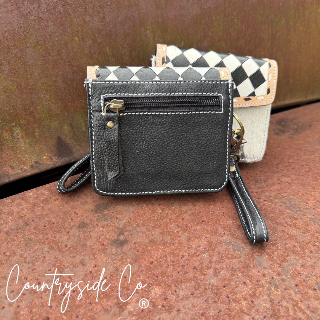 Cassie Checkered Wallet Wristlet