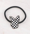 Checkered Bunny Ponytail Hair Tie