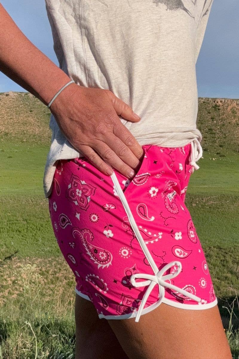 Bandana Babe Hot Pink Shorts LONG