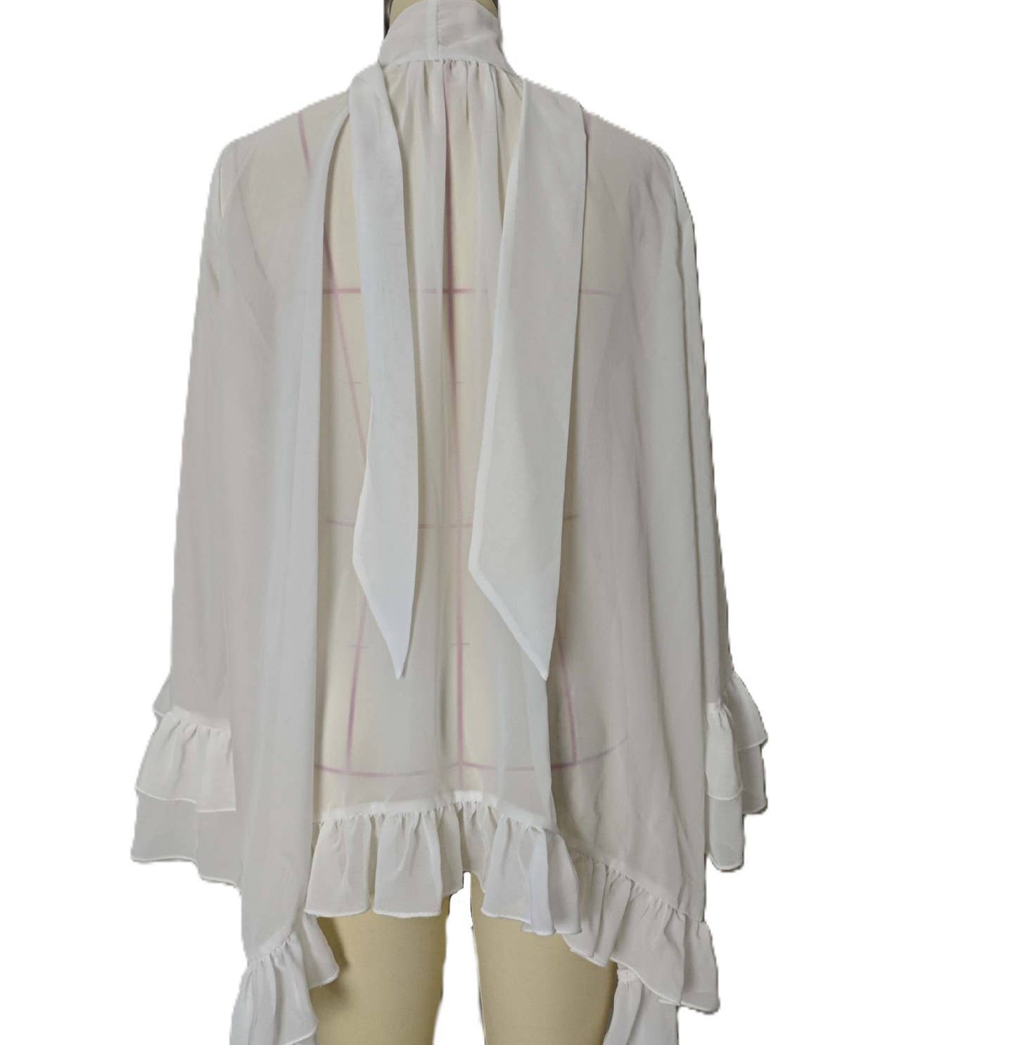 Sexy Halter Neck Sheer Ruffle Blouse