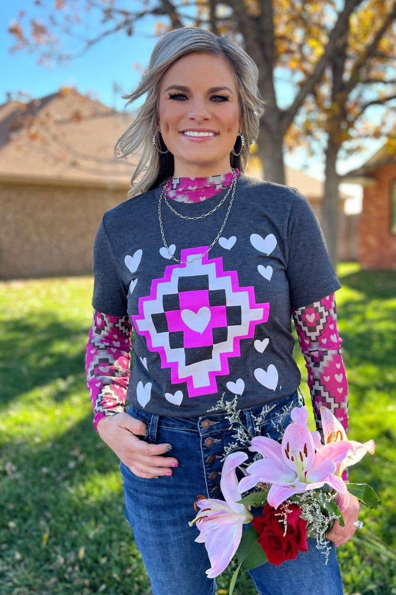 Struck By Cupid Mesh Top