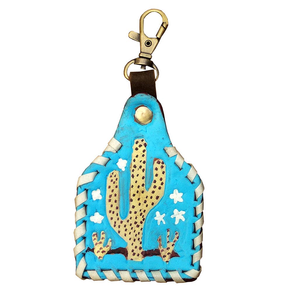 Hand Painted Genuine Leather Keyring