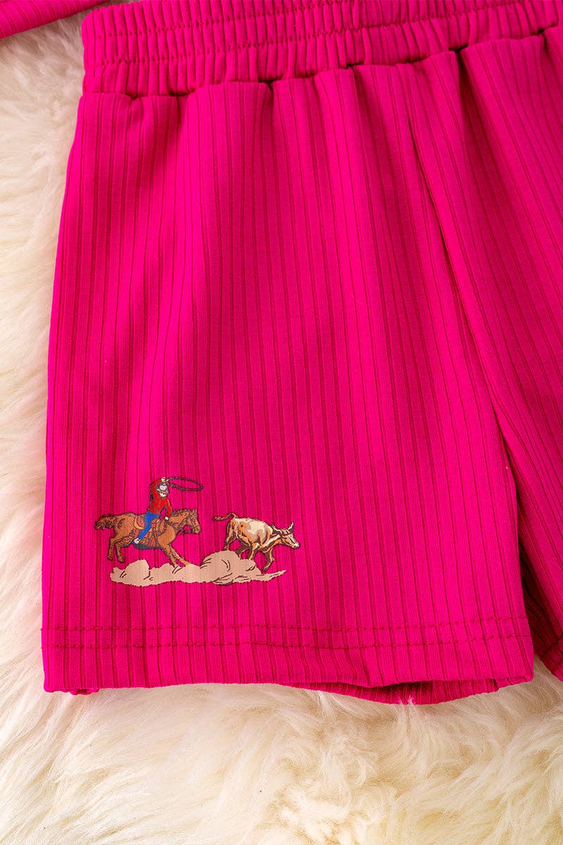 Rodeo Baby" Hot pink 2 piece set.