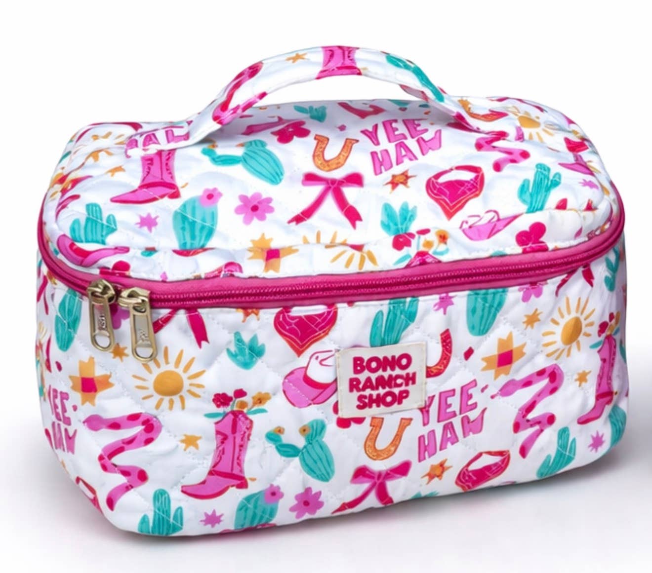 Quilted Western Makeup Bag Organizer | Cowgirl Cosmetic Bag