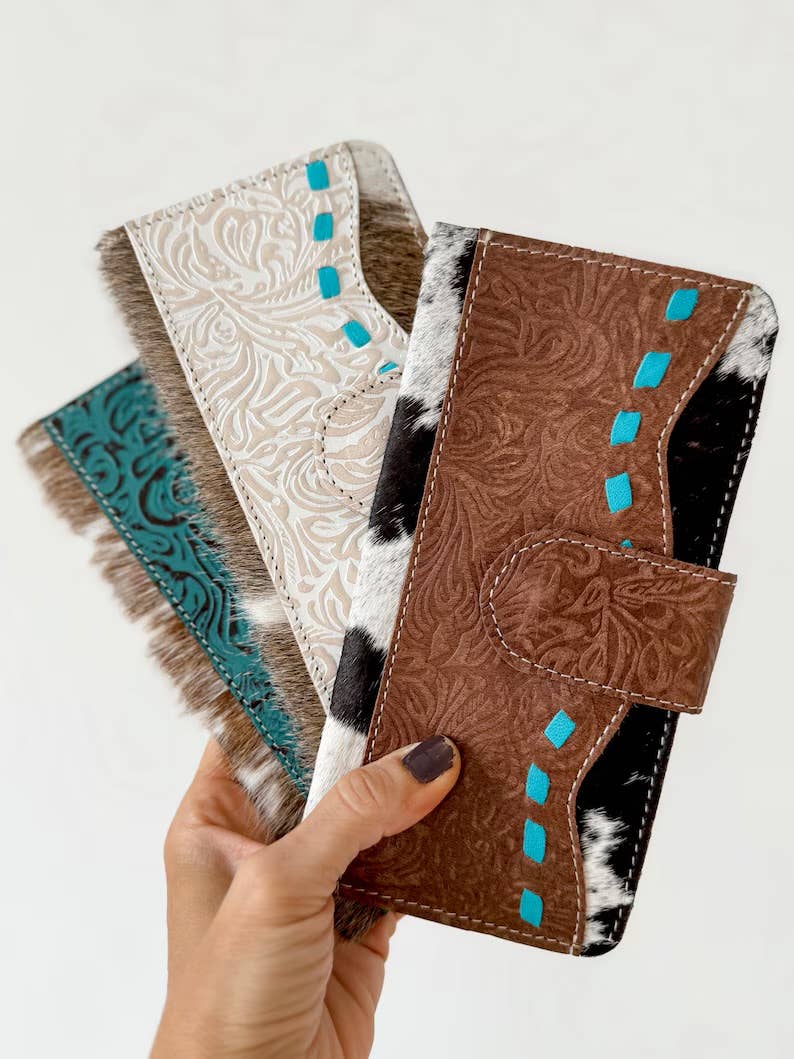 Western Floral Leather Tooled Wallet