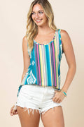 SCARLETT AZTEC PRINT SLEEVELESS TOP