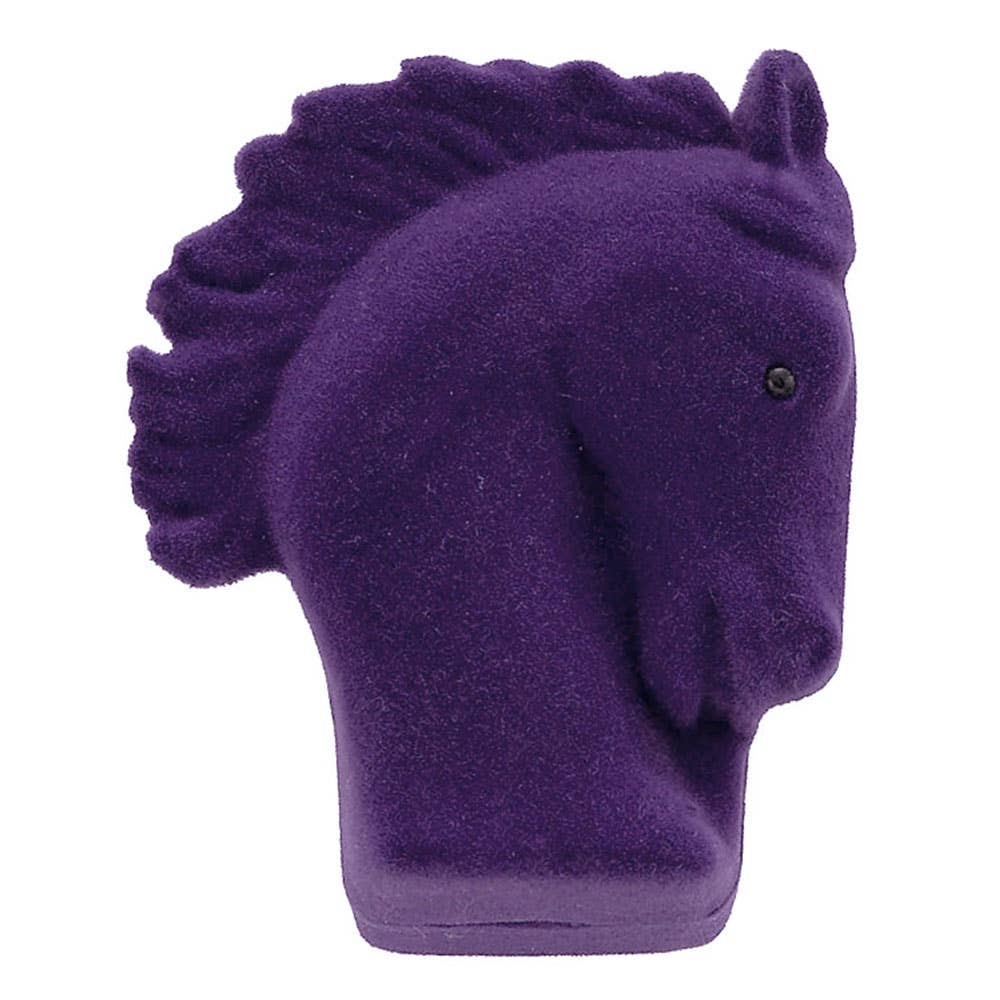 Purple Rhinestone Horseshoe Earrings in Pony Head Gift Box