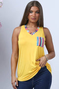 SALMA SERAPE PRINT V-NECK SLEEVELESS TOP