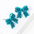 Crystal Rhinestone Pave Bow Stud Earrings