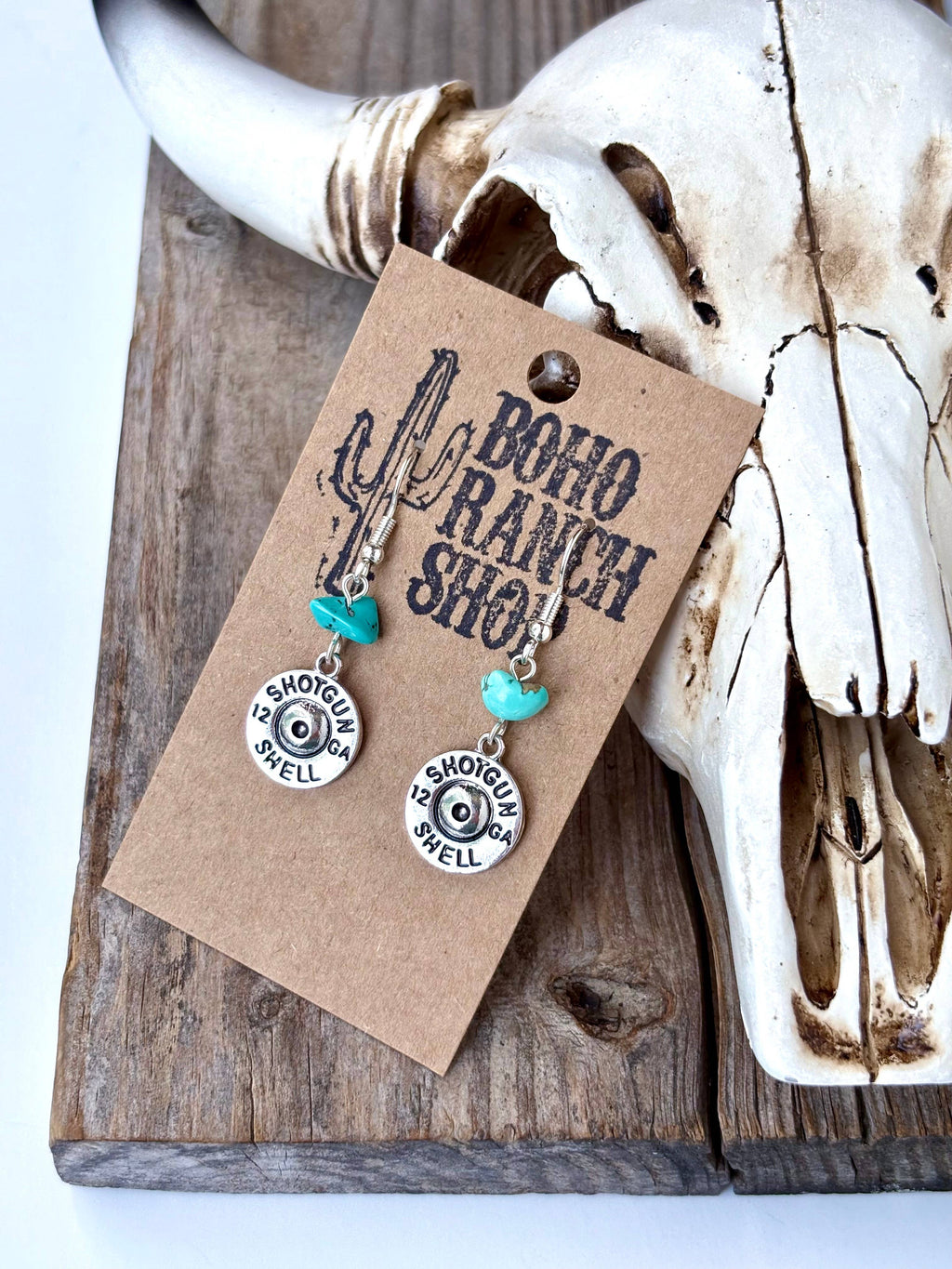 Western Style Turquoise Stone Dangle Earrings