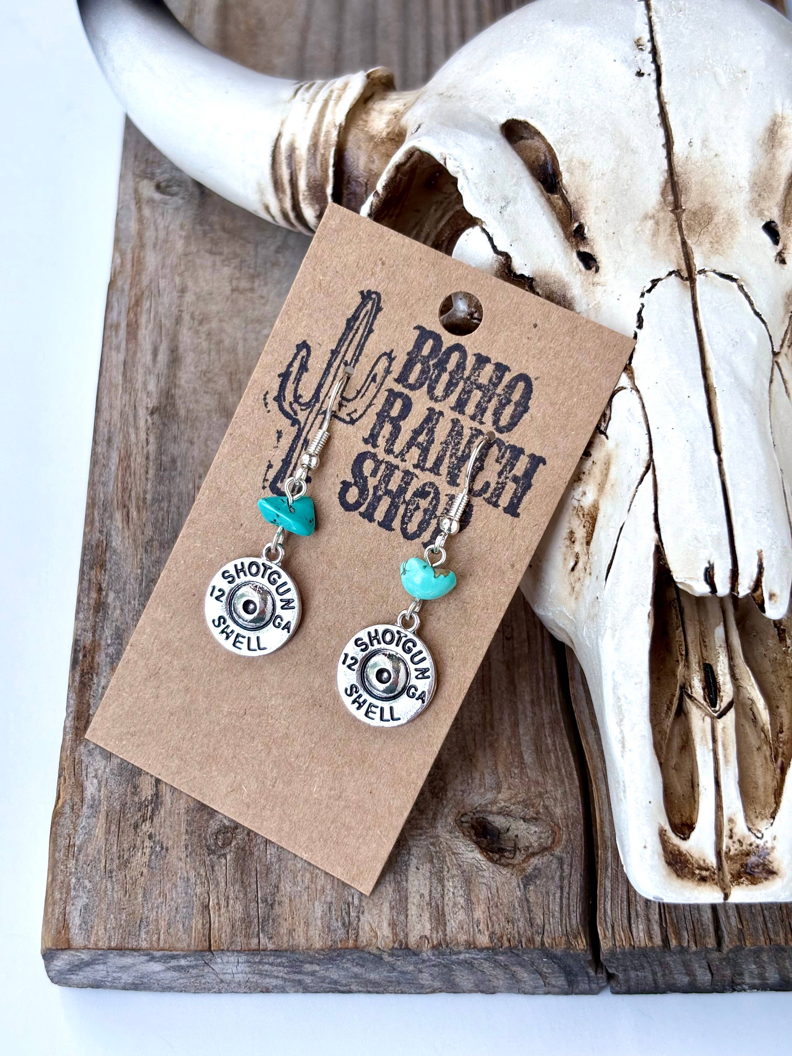 Western Style Turquoise Stone Dangle Earrings