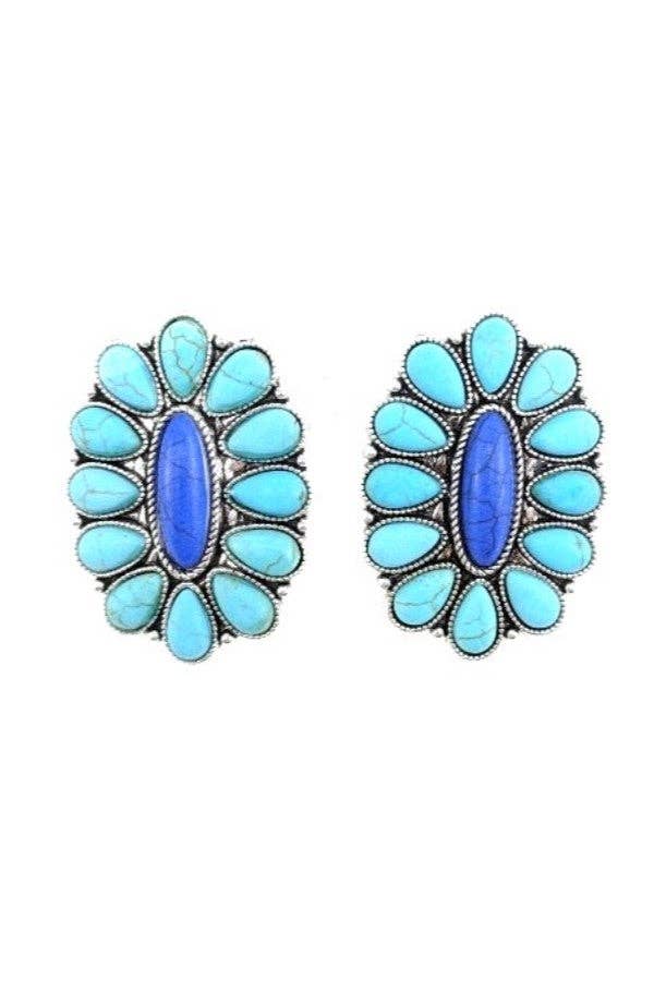 WESTERN CONCHO DESIGN POST EARRINGS